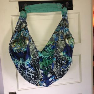 NWT Camilla Turquoise bejeweled hobo purse